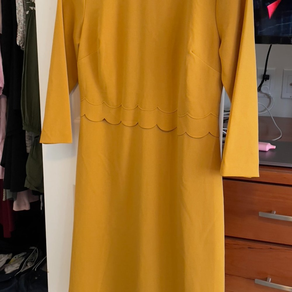 Sophisticated mustard dress
